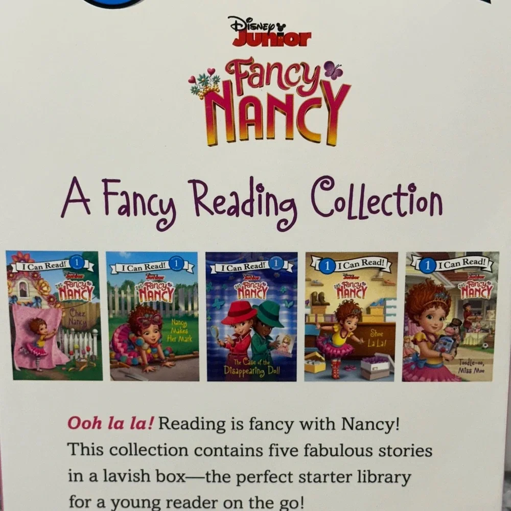 New Disney Junior Kids Fancy Nancy 5 Book Set Pink I Can Read Level 1 Collection